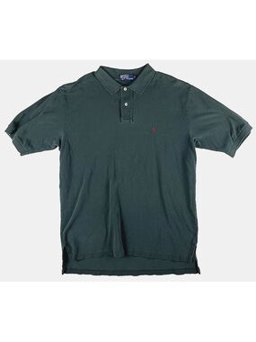 Vintage Polo Ralph Lauren Mens XL Green Polo Shirt Red Pony Short Sleeve Casual